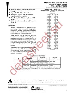 SN74AHCT16245DLR datasheet  